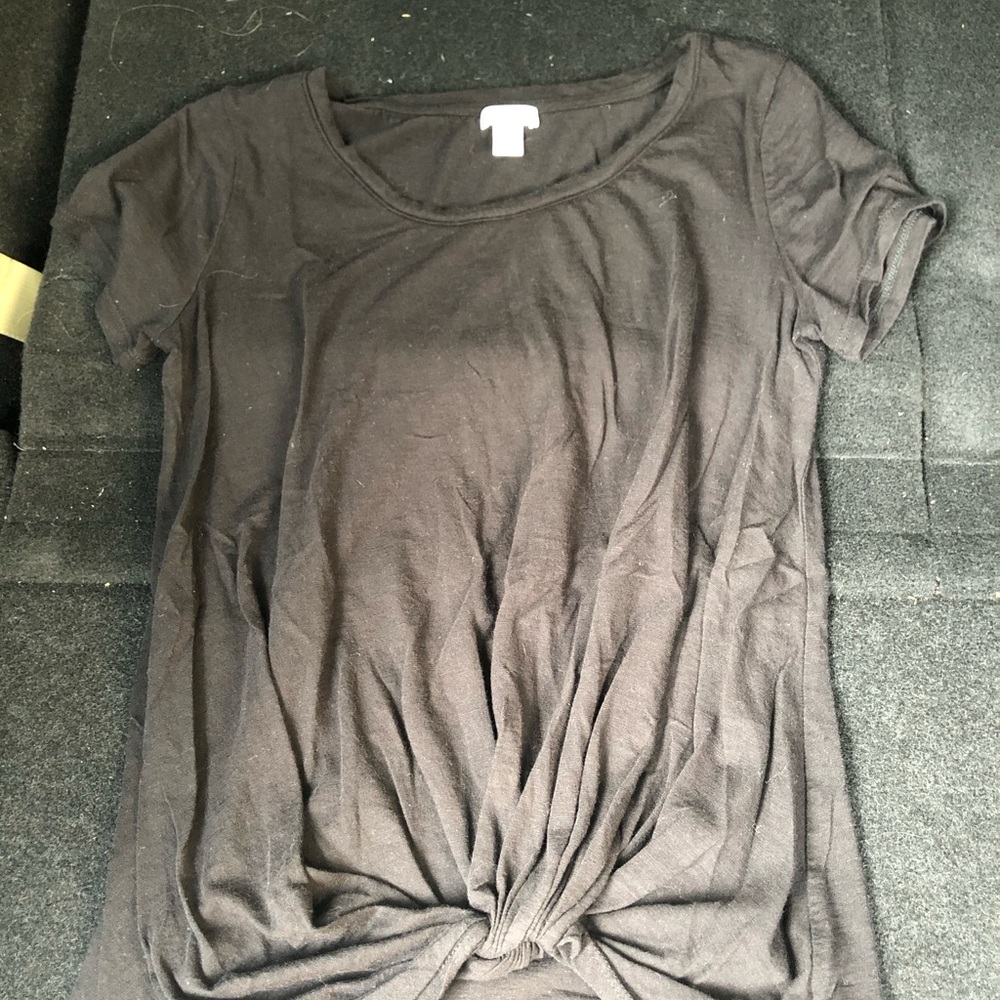 black front tie shirt